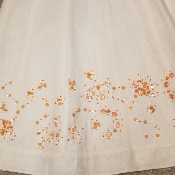 🌻3 for $18 I.C.E. Linen Blend Beaded Sequined Skirt - Picture 3 of 4